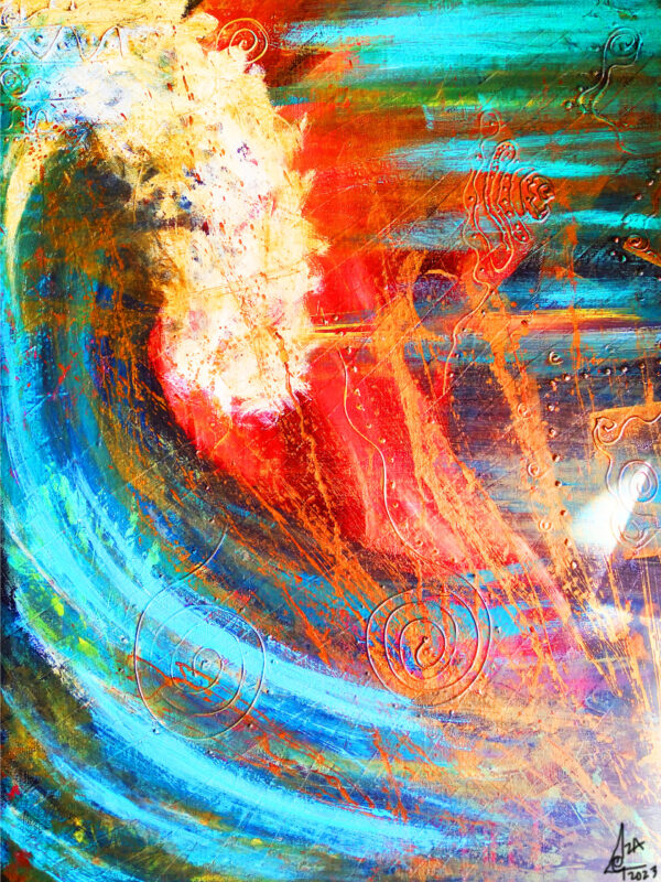   Forest Flow Yoga  - Art- Painting Mixed media recycle findings on Treated Cedar Wood