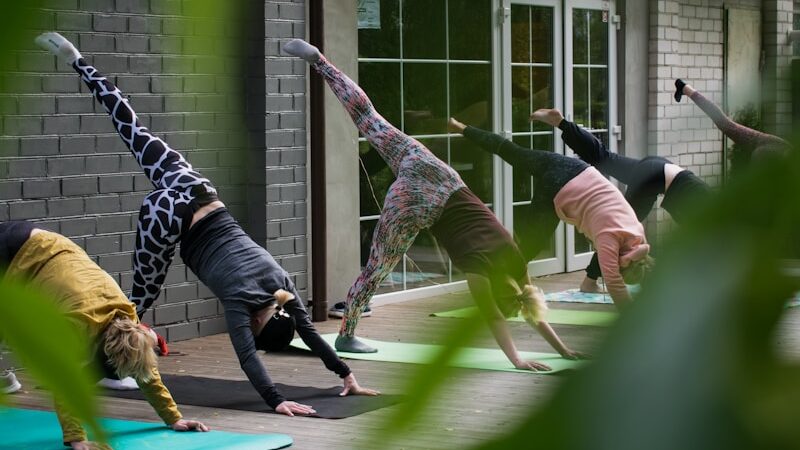 woman doing exercise routine